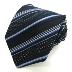 タケオキクチ ブランドネクタイ ストライプ柄 ドット シルク PO メンズ ネイビー TAKEO KIKUCHI 【中古】