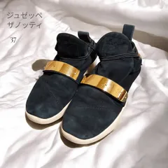 Giuseppe Zanotti　ジュゼッペザノッティ 黒　ゴールド　レザー　スニーカー　37 レディースのサムネイル