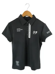 マスターバニー MASTER BUNNY ポロシャツ ゴルフウェア 半袖 ロゴ プリント ブラック サイズ0 QQQ