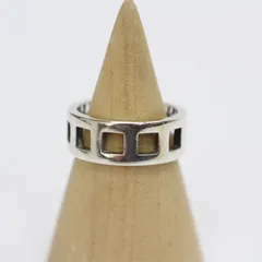 IS155)GUCCIグッチ シルバーリング オープンスクエア SV925 11号