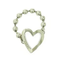 【中古】GUCCI グッチ シルバー ボールチェーン ハート リング 4.4g 925刻印 537332 リング・指輪