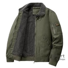KARAKU レトロボア襟 中綿ワークジャケット 色：カーキ サイズ：XL 