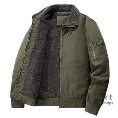 ワークジャケット メンズ ボア 裏起毛 襟付き 厚手 防寒 冬 アウター M260117-6