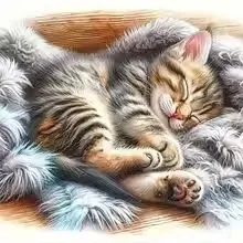☆ダイヤモンドアート 猫 眠る 癒し 20×20cm ラウンド フルビーズ DIYキット キラキラアート インテリア プレゼント 大人気 トレンド //DA-38