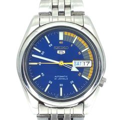 稼働】SEIKO セイコー5 ブラック 自動巻き 裏スケ アラビア語曜日