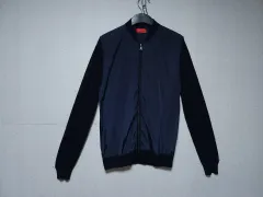 ZARA ザラ ネイビー ゴージ ウィンドブレーカー バイカラー ジップアップ ジャケット メンズ M