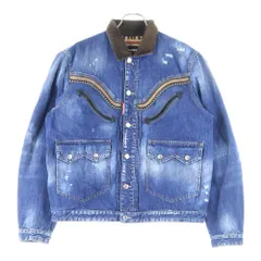 DSQUARED2 (ディースクエアード) 18AW DAN JEAN JACKET 襟コーデュロイ ウエスタンデザイン デニム トラッカージャケット インディゴ S71AN0014 S30309