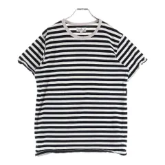 agnes b. homme (アニエスベーオム) 日本製 コットン ボーダー 半袖Tシャツ カットソー ブラック/ホワイト 8807J008