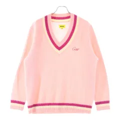 GOLF WANG (ゴルフワン) ロゴ刺繍 モヘア混 Vネック ニット セーター ピンク