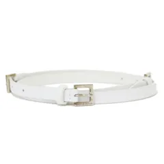 DOLCE&GABBANA ドルチェ&ガッバーナ ベルト サイズ:38/80 | レザー ベルト | バックル 細幅 | ホワイト 白 | ブランド ファッション アイテム 小物【レディース】【中古】
