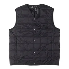 【新品】TAION タイオン ベスト ブラック 黒 サイズ:L | ベーシック Vネックボタン インナー ダウンベスト | アウター ジャケット 上着【メンズ】