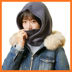 【新品】 [LEMOOLI] フード付きネックウォーマー レディース 3WAY 防寒 軽量 おしゃれ 小顔 柔らかい 無地 冬用 寒さ対策 チャコールグレー 0