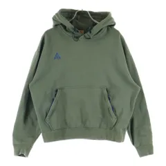 NIKE ACG (ナイキエーシージー) 20SS ロゴ刺繍 ドローコード スウェット プルオーバーパーカー カーキ BQ7199-325