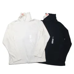 (K0117001)未着用品　UNIQLO　ユニクロ　ヒートテックフリース　タートルネックT　2枚まとめ　ネイビー/オフホワイト　レディースL