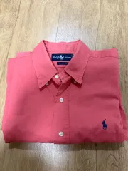 L ポロラルフローレン サーモンピンク シャツ
