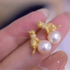 ピアス 耳飾り ゴールドカラー 金色 猫 キャット パール フェイクパール 可愛い 大人可愛い シンプル レディース ジュエリー イベント パーティー 大人かわいい デイリー ガーリー フェミニン 個性的