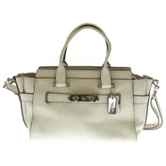 COACH (コーチ) スワッガー27 キャリーオール チャーム付き 2WAY ハンドバッグ ショルダーバッグ レディース ホワイト シルバー金具 K1721-87295