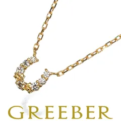 アガット ネックレス ダイヤ 0.05ct  ホースシュー K18YG 箱 #184770