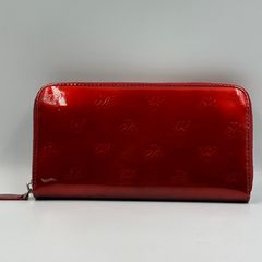 agnes b VOYAGE エナメル 長財布 agnes b アニエスベー 長財布 がま口 エナメル ブラック×ボルドー