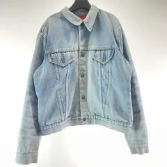 【中古】ヴィンテージ デニムジャケット サイズ不明 インディゴ/内レッド[17]