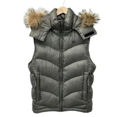 FRED PERRY(フレッドペリー) ダウンベスト サイズL レディース美品  - グレー ジップアップ/秋/冬