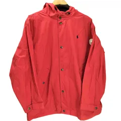 ラルフローレンスポーツ RALPH LAUREN SPORT 90S 裏地キルト ナイロン ステンシル  マウンテン ダウン ジャケット 裾ドローコード 比翼 ダブルジップ ビックサイズ メンズ import：S 