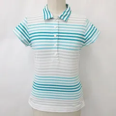 ナイキゴルフ NIKE GOLF ポロシャツ ゴルフ 半袖 ロゴ ボーダー 緑 白 グレー グリーン ホワイト M