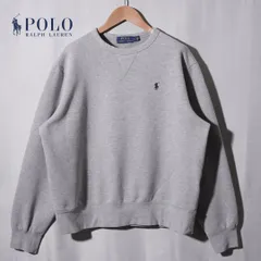 ポロラルフローレン POLO RALPH LAUREN スウェット L グレー ワンポイント ポニー刺繍 90s 風 前Vガゼット 裏起毛 ロゴ刺繍 ストリート アメカジ Y2K オーバーサイズ 古着 H420