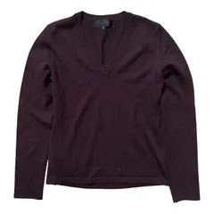  UNTITLED アンタイトル Vネックニット セーター ボルドー ウール100% レディース 2サイズ  【Z1722】 