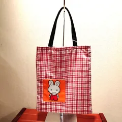 綿　ポケット付き手さげバッグ（ミニ）