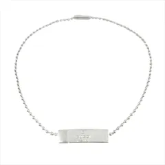 新品仕上げ済 極美品 グッチ GUCCI トレードマーク チョーカー ショート ネックレス ペンダント ボールチェーン アクセサリー ジュエリー シルバー SV925 レディース メンズ◆９