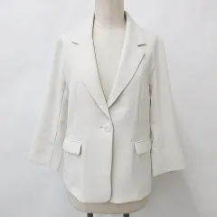 グラシア GLACIER ジャケット テーラード 七分袖 シングル ベージュ M