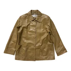  BALMAIN PARIS バルマン ラムレザー ジャケット 本革 羊革 キャメルブラウン ヴィンテージ レディース 15サイズ  【Z1722】 