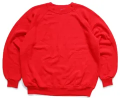 80s USA製 Hanes 無地 スウェット 赤 XL★ブランク オールド ビンテージ ラグランスリーブ クルーネック ビッグサイズ