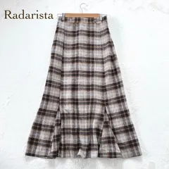 ラダリスタ チェック柄ロングスカート マーメイド　裏地あり 秋冬 (L)
