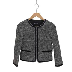 グリーンレーベルリラクシング GREEN LABEL RELAXING C/AC N/C ジャケット ツイード ノーカラージャケット レディース  36