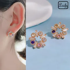 ピアス 花輪 フラワーモチーフ キュービックジルコニア CZダイヤ ミル打ち 上品 繊細 大人可愛い エレガント 普段使い きれいめ 入学式 卒業式 フォーマル 記念日 誕生日 バレンタイン プレゼント 11月誕生石 レディース アクセサリー