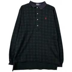 古着 ラルフローレン Ralph Lauren POLO by Ralph Lauren ブラックウォッチチェック 長袖 チェック ポロシャツ USA製/eaa607827