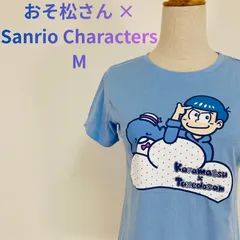 おそ松さん × サンリオ コラボ Tシャツ カラ松 タキシードサム サックスブルー 水色 レディース M 綿100% 公式 Sanrio Characters アニメ グッズ 半袖 キャラクター