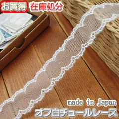 これで最後★在庫処分2.3cm幅オフ白チュールレース（4m）
