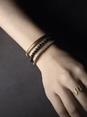 ブレスレット・ネックレス2WAY 天然火山石 × 真鍮 多連ハンドメイドブレスレット ユニセックス｜手作り｜一点一点異なる表情 ペア・ギフトにもおすすめ 手作り プレゼント おしゃれ 誕生日 ギフトにもおすすめ レトロデザイン  SGYP229