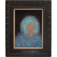 内野隆文　花　絵画　アクリル画　サムホール　現代美術　アート作品　額縁　真作 内野隆文 ランプ 絵画 キャンバスにアクリル サムホール 現代美術