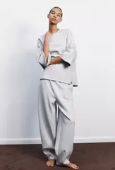 極美品ZARA(ザラ)ライトグレーインターロックスウェットTシャツ