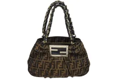 極美品 FENDI フェンディ ワンショルダーバッグ 8BR615 ズッカ柄 ブラウン キャンバス レザー ゴールド金具 中古 4b011362
