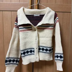 ノルディック カラ ヴィンテージ カーディガン ニット