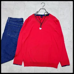 PSポールスミス Vネックニット XXL 大きいサイズ 花柄切替 赤