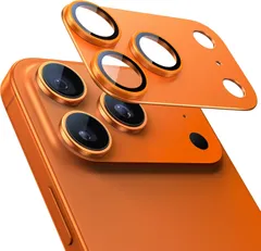 【訳あり・未使用品 1枚入】NIMASO カメラ保護 レンズカバー iPhone17ProMax 専用 オレンジ アルミ合金フレーム カメラ保護フィルム