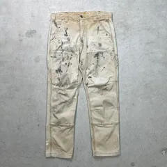 Carhartt カーハート ダブルニー ダック ワークパンツ ペンキ飛び メンズW33 古着 アメカジ RELAXED FIT フェードベージュ