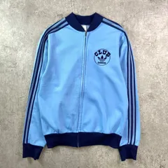 70~80年代 VENTEX社製 フランス製 adidas CLUB アディダス フロッキープリント トラックジャケット メンズS相当 古着 70s 80s VINTAGE ヴィンテージ トレフォイルロゴ サイドライン