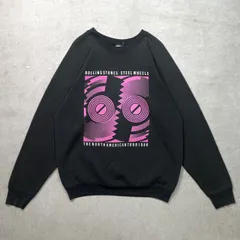 80年代 USA製 ROLLING STONES STEEL WHEELS ローリングストーンズ バンドT バンT スウェットシャツ メンズL 古着 80s VINTAGE ヴィンテージ THE NORTH AMERICAN TOUR 1989